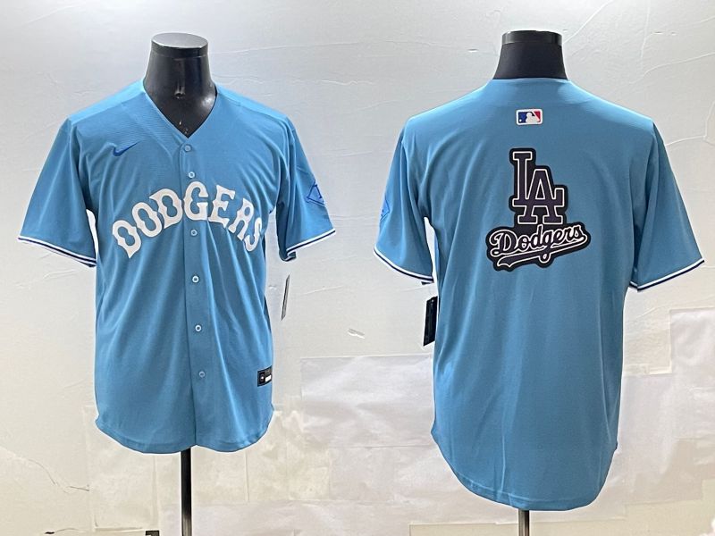 Men Los Angeles Dodgers Blank Light Blue Throwback Game 2025 Nike MLB Jersey style 25->los angeles dodgers->MLB Jersey